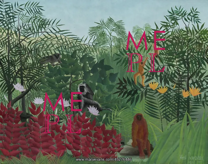 : Tropical Forest with Monkeys, by Henri Rousseau : Tropical Forest with Monkeys, by Henri Rousseau