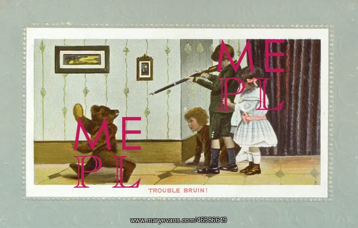 : Trouble Bruin - Children shoot their teddy : Trouble Bruin - Children shoot their teddy