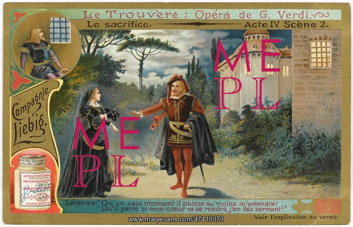 : Trovatore. Leonora tells Manrico he is free, but at the price of giving : Trovatore. Leonora tells Manrico he is free, but at the price of giving