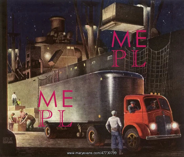  : Truck next to Ship loading cargo at night