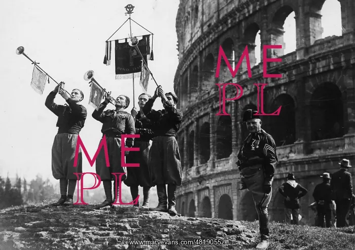  : Trumpeters at a fascist celebration in Rome, 1932