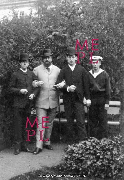 : Tsar Alexander III with his sons and nephew : Tsar Alexander III with his sons and nephew