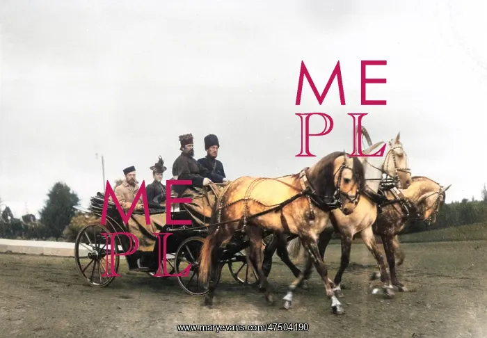 : Tsar Nicholas II in a Horse-Drawn Carriage : Tsar Nicholas II in a Horse-Drawn Carriage