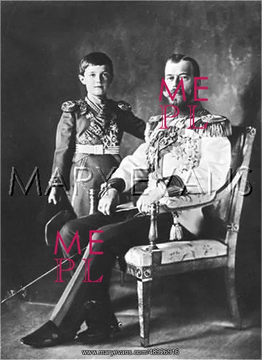 : Tsar Nicholas II and his son Tsesarevich Alexei : Tsar Nicholas II and his son Tsesarevich Alexei