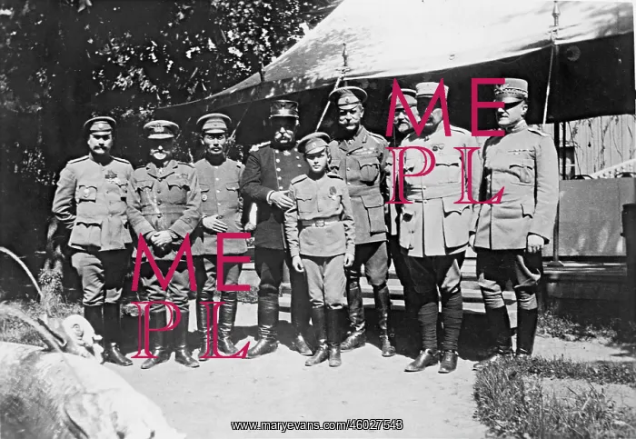 : Tsarevich Alexei and the officers of the army command : Tsarevich Alexei and the officers of the army command