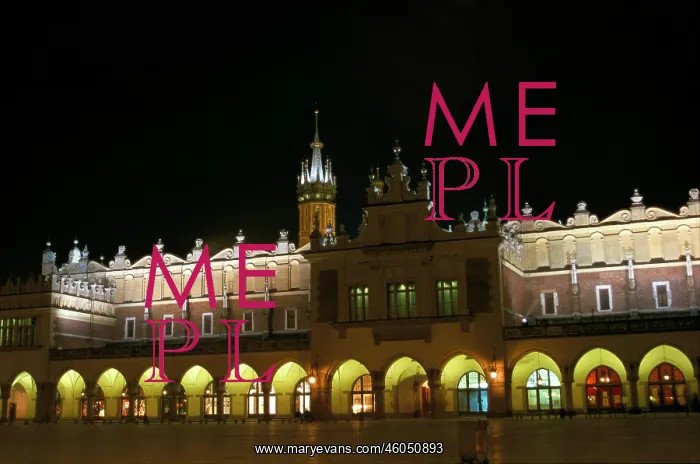 : Tuchlauben in Krakow in the night : Tuchlauben in Krakow in the night