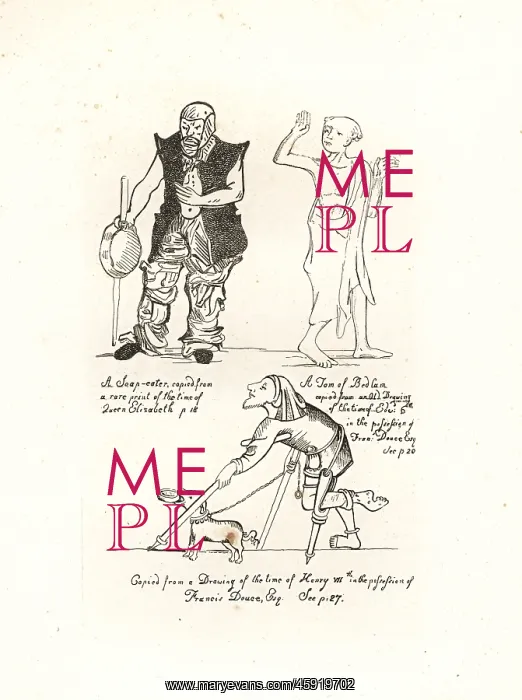 : Tudor beggars: soap eater, Tom of Bedlam : Tudor beggars: soap eater, Tom of Bedlam
