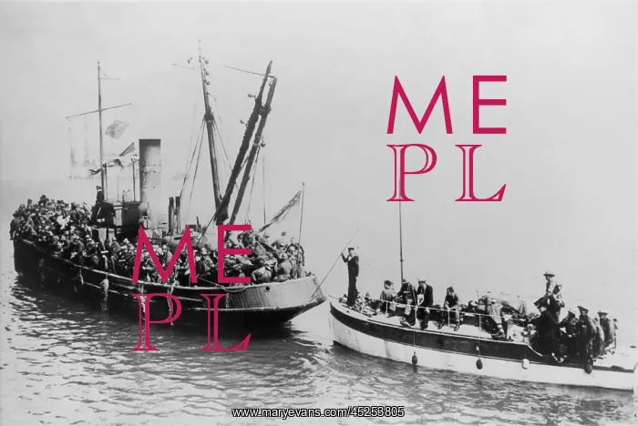 : Tug boat with British Expeditionary Forces evacuating : Tug boat with British Expeditionary Forces evacuating