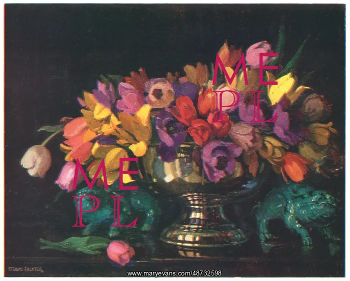 : Tulips. A still life oil painting of some tulips in red, purple, pink : Tulips. A still life oil painting of some tulips in red, purple, pink