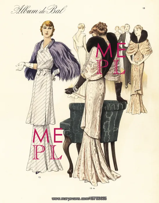 : Tunic frocks for an evening soiree, 1935 : Tunic frocks for an evening soiree, 1935