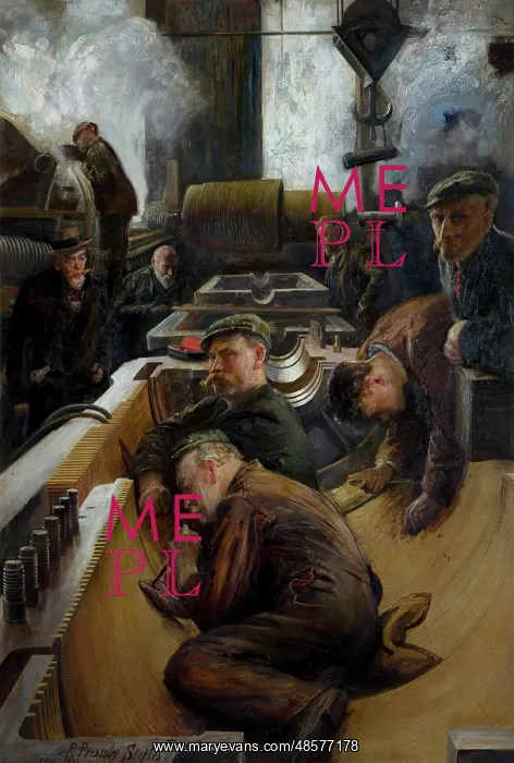 : Turbine Makers Left-hand Panel of Triptych shipbuilding i : Turbine Makers Left-hand Panel of Triptych shipbuilding i