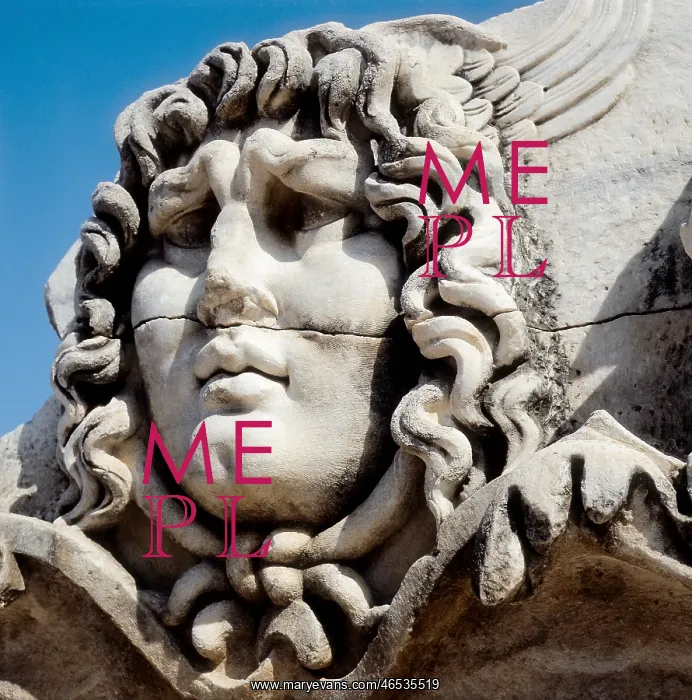  : TURKEY. Didyma. Medusa head. Greek art. Relief on marble