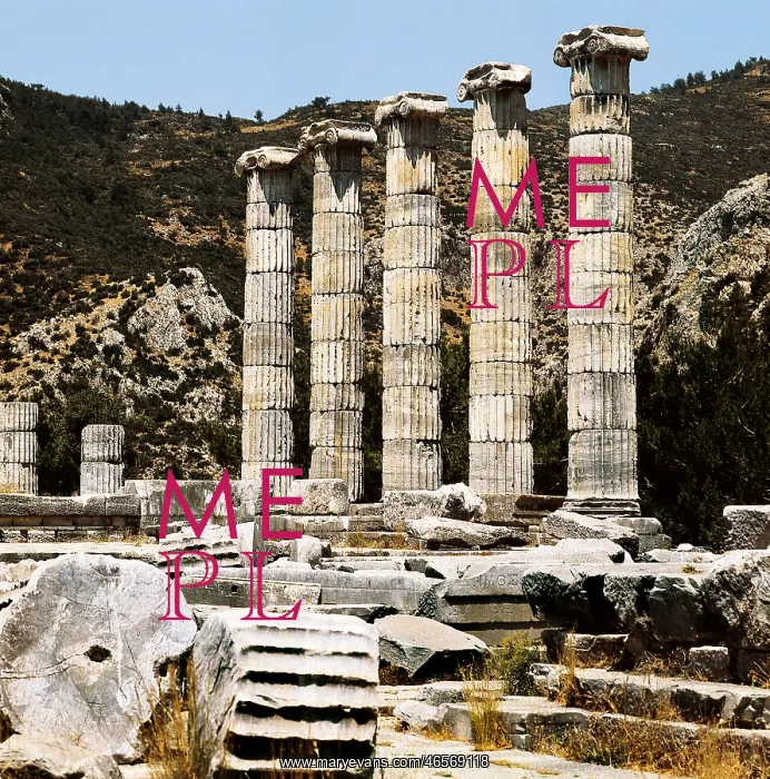  : TURKEY. Priene. Temple of Athena (4th c. BC). Ionic columns. Hellenistic art. Architecture