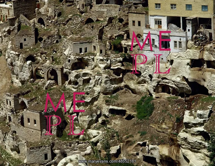 : Turkey. Cappadocia. The town Ortahisar with castle. Central : Turkey. Cappadocia. The town Ortahisar with castle. Central