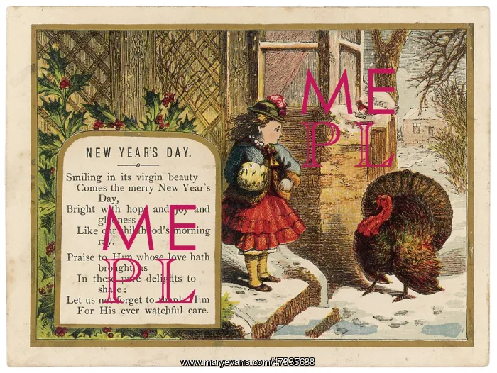 : TURKEY AND GIRL C1860 : TURKEY AND GIRL C1860