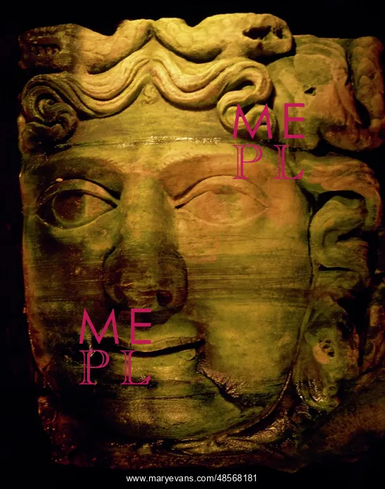 : Turkey. Istanbul. The Basilica Cistern. Head of medusa. Pede : Turkey. Istanbul. The Basilica Cistern. Head of medusa. Pede
