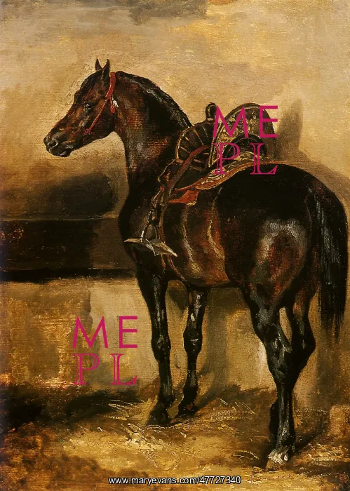 : Turkish Horse in a Stable, by Gericault : Turkish Horse in a Stable, by Gericault