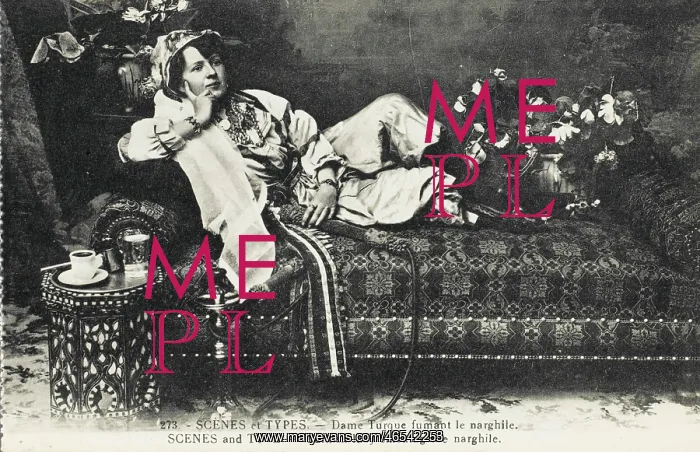 : Turkish Lady on a settee smoking : Turkish Lady on a settee smoking