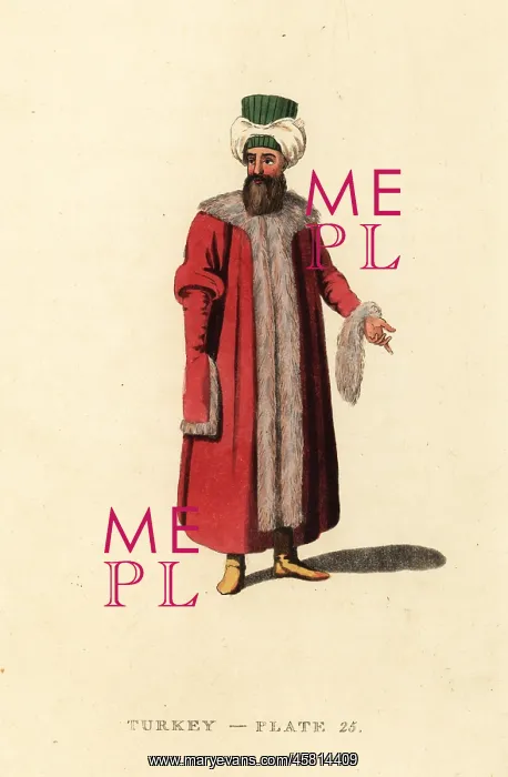 : Turkish man in pelise or pelisse coat : Turkish man in pelise or pelisse coat