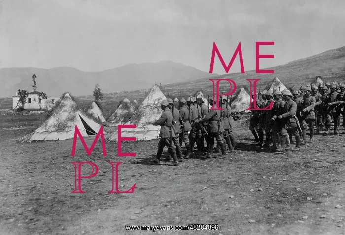: Turkish troops during education in World War I, 1917 : Turkish troops during education in World War I, 1917