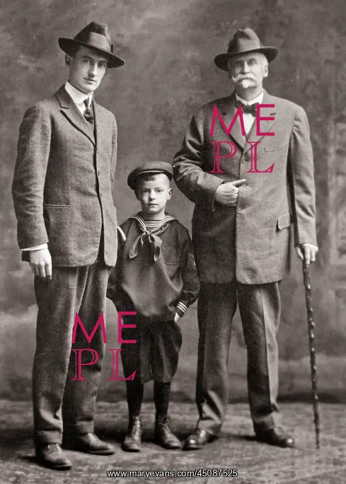 : Turn of the Century Three Generation Men Family : Turn of the Century Three Generation Men Family