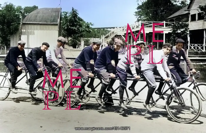: Turn of the Century Large Group of Men on Single : Turn of the Century Large Group of Men on Single