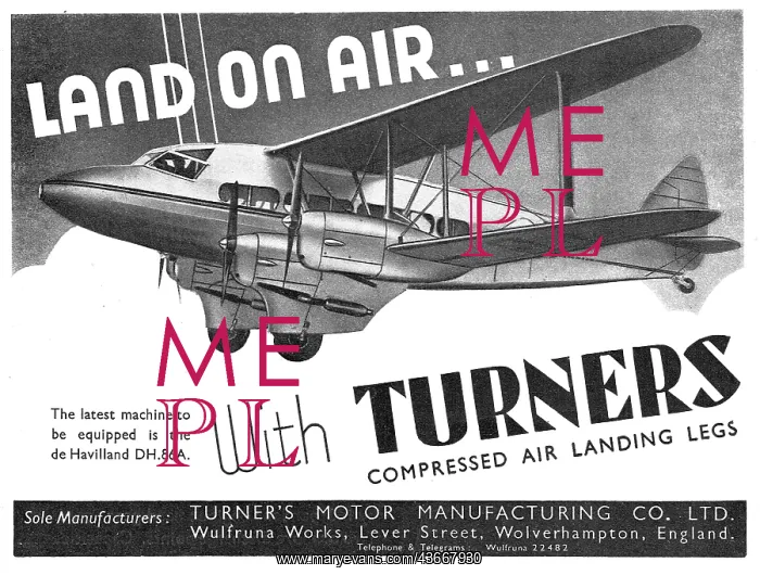 : Turners Compressed Air Lnading Struts - DH86A : Turners Compressed Air Lnading Struts - DH86A