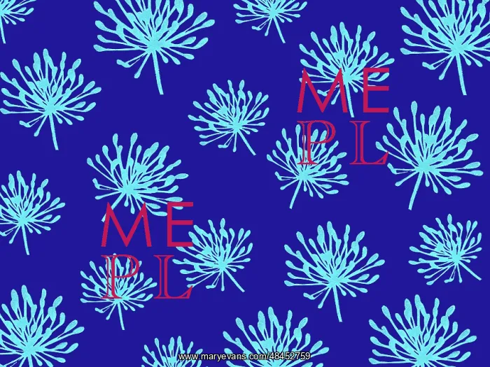  : Turquoise agapanthus on a navy blue background