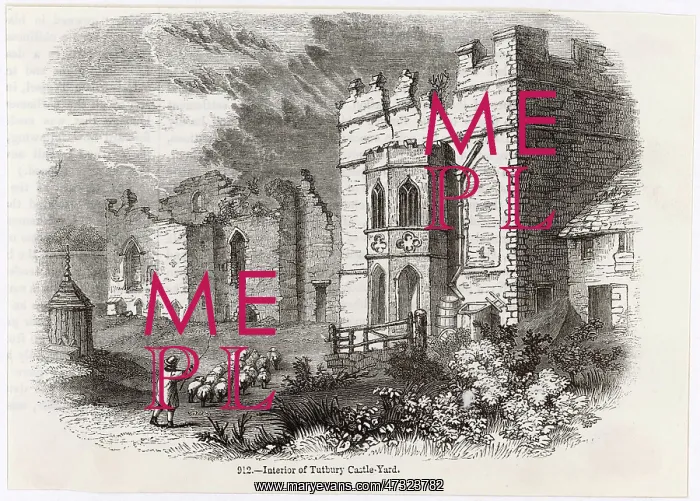 : TUTBURY CASTLE / 1845 : TUTBURY CASTLE / 1845
