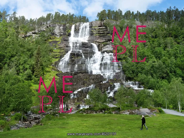 : Tvindefossen waterfall, Vestland, Norway : Tvindefossen waterfall, Vestland, Norway