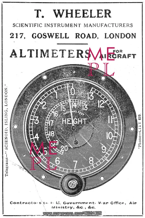 : T.Wheeler Scientific Instruments. Aircraft Altimeter : T.Wheeler Scientific Instruments. Aircraft Altimeter