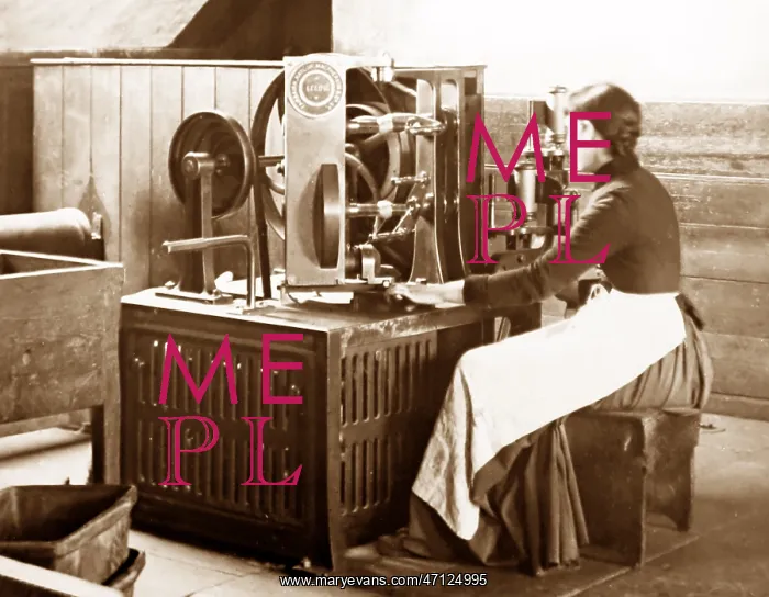  : A twine balling machine, linen production, Victorian period