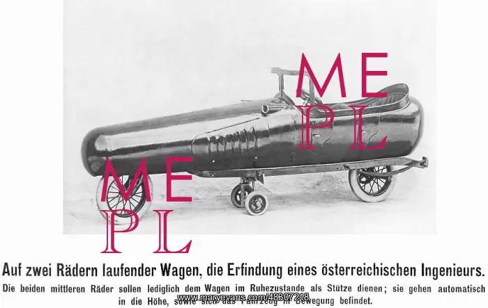 : Two-wheeled automobile, 1914 : Two-wheeled automobile, 1914