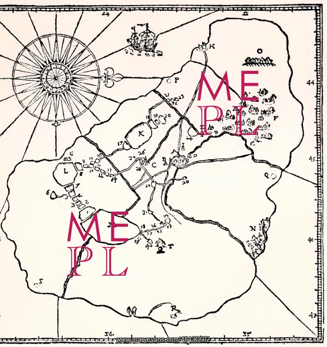 : Tycho's map of the island of Hven, Denmark. L, M, K : Tycho's map of the island of Hven, Denmark. L, M, K