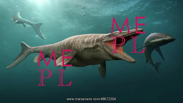 : Tylosaurus hunting a shark : Tylosaurus hunting a shark