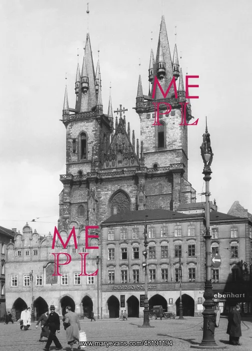 : The Tyn Church in Prague, 1936 : The Tyn Church in Prague, 1936