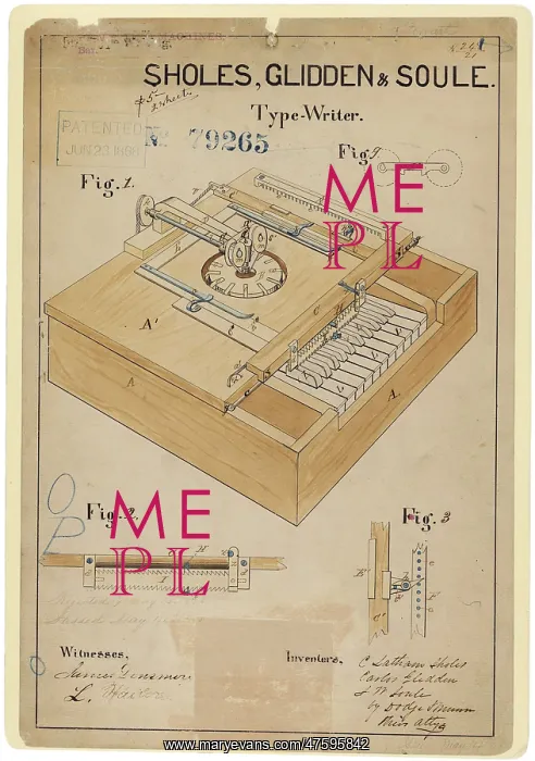  : Type-Writer Patent, 1868