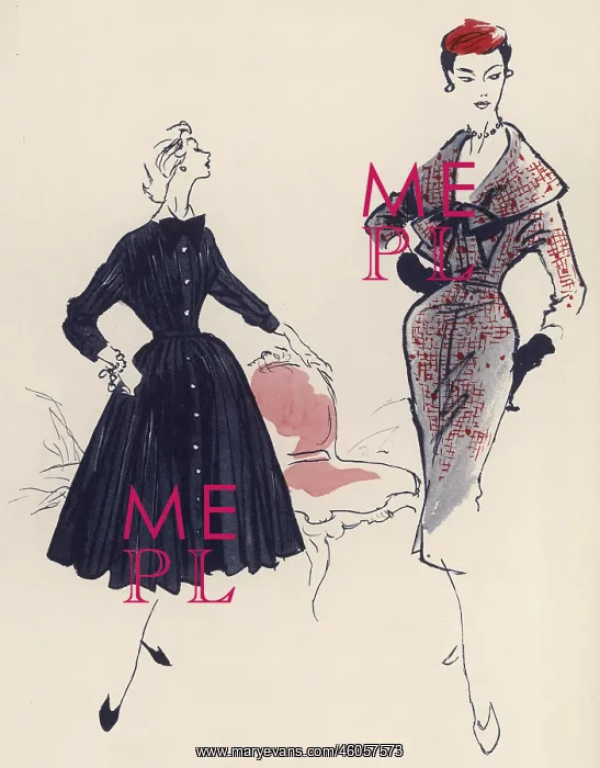 : Two types of dresses, 1954 : Two types of dresses, 1954