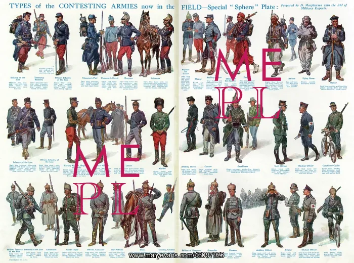 : Types of the French, Belgian and German armies : Types of the French, Belgian and German armies