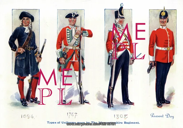: Four types of Uniforms worn by Worcestershire Regiment : Four types of Uniforms worn by Worcestershire Regiment