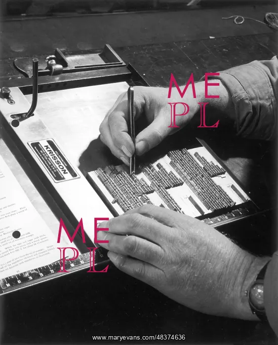 : Typesetter at work : Typesetter at work