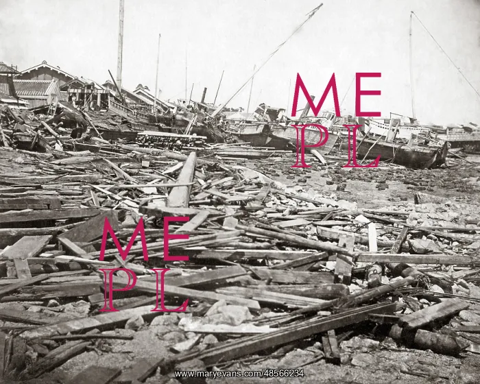  : Typhoon damage, Kobe, Japan, 1876