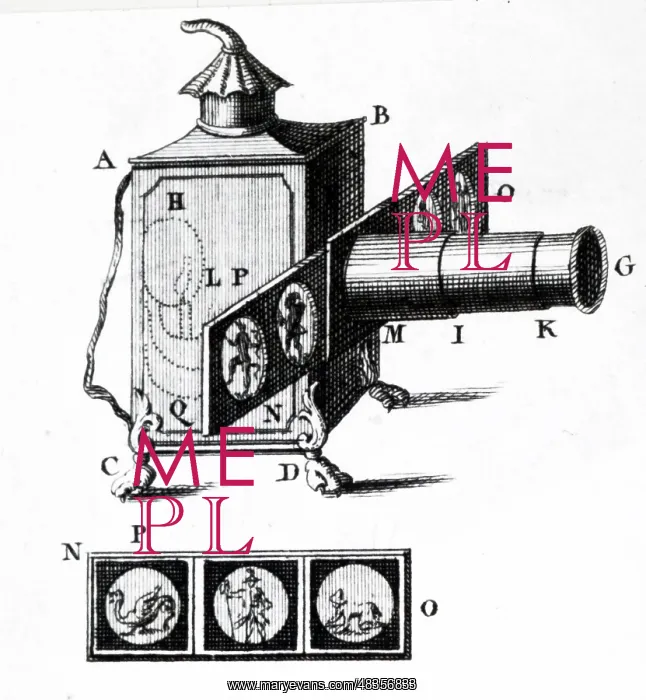 : Typical 18th century magic lantern : Typical 18th century magic lantern
