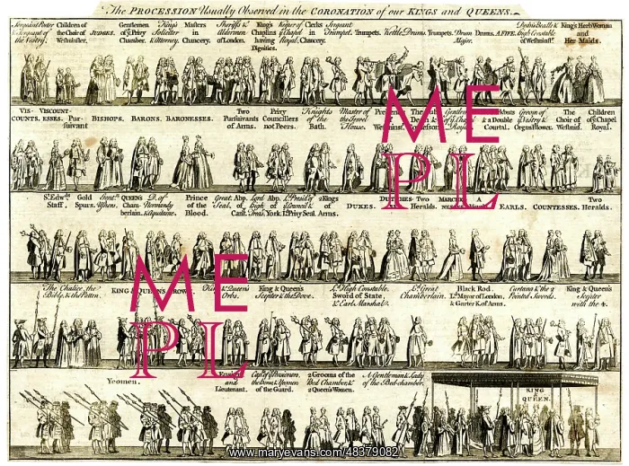 : Typical coronation procession : Typical coronation procession