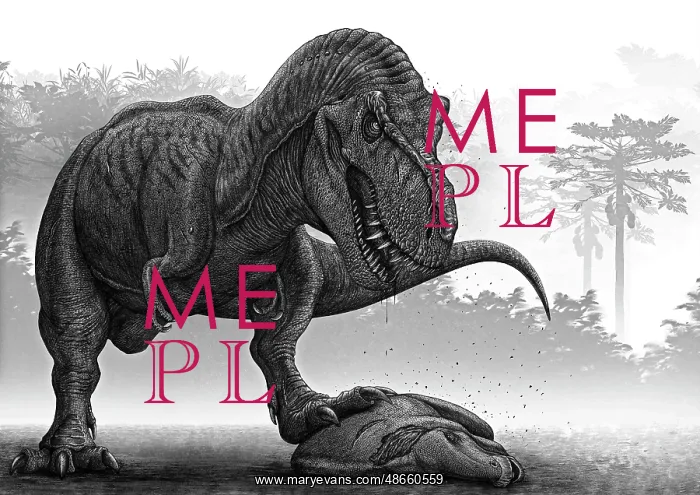 : Tyrannosaurus rex standing over its recent kill : Tyrannosaurus rex standing over its recent kill