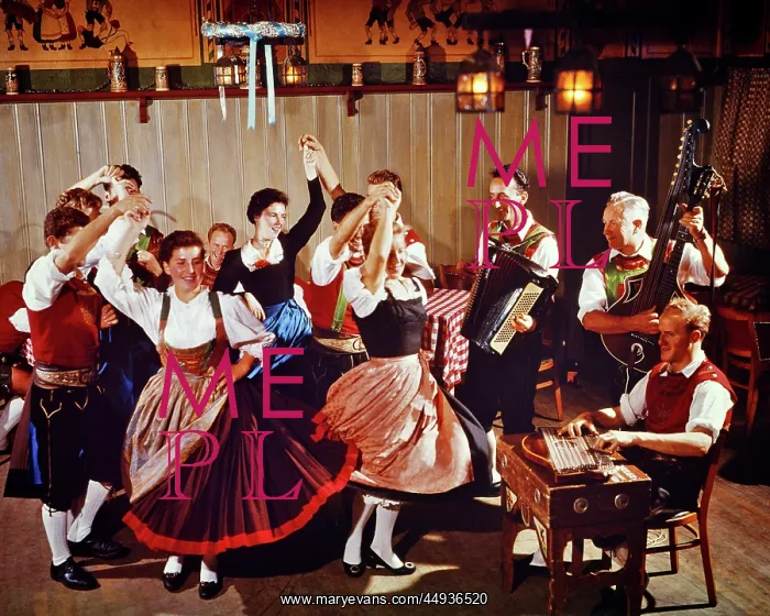 : Tyrolean Dancers in a Beer Hall with Musicians : Tyrolean Dancers in a Beer Hall with Musicians