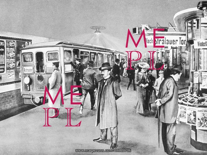 : The U-Bahn station Leipziger Platz in Berlin, ca. 1900 : The U-Bahn station Leipziger Platz in Berlin, ca. 1900