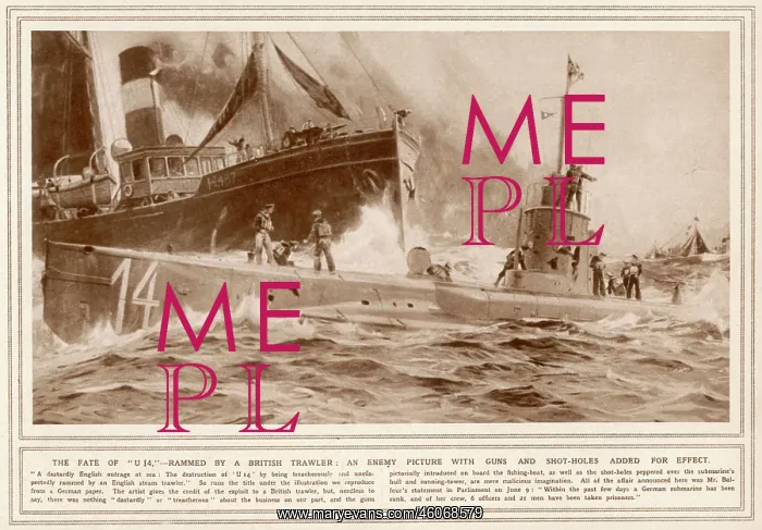 : U14 rammed by British trawler : U14 rammed by British trawler