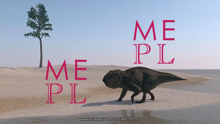 : Udanoceratops walking along the water's edge : Udanoceratops walking along the water's edge