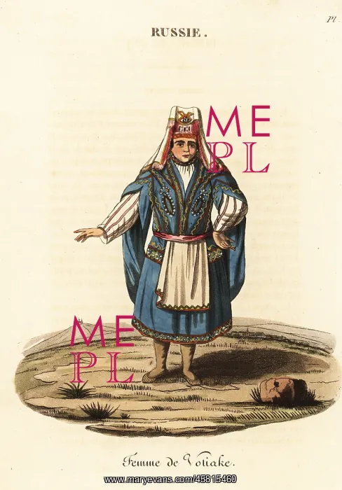 : Udmurt woman, 18th century : Udmurt woman, 18th century